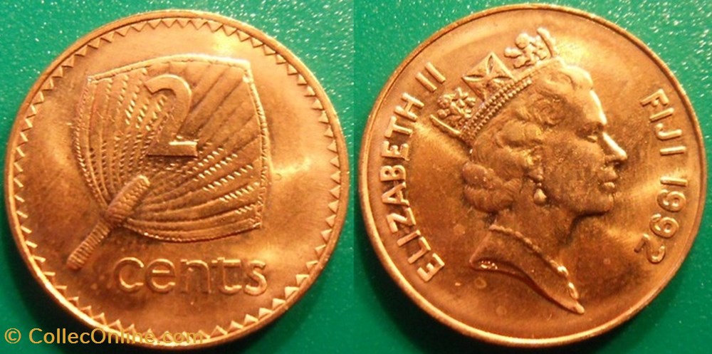 2 Cents 1992 monnaie monde ile fidji 2 cents 1992