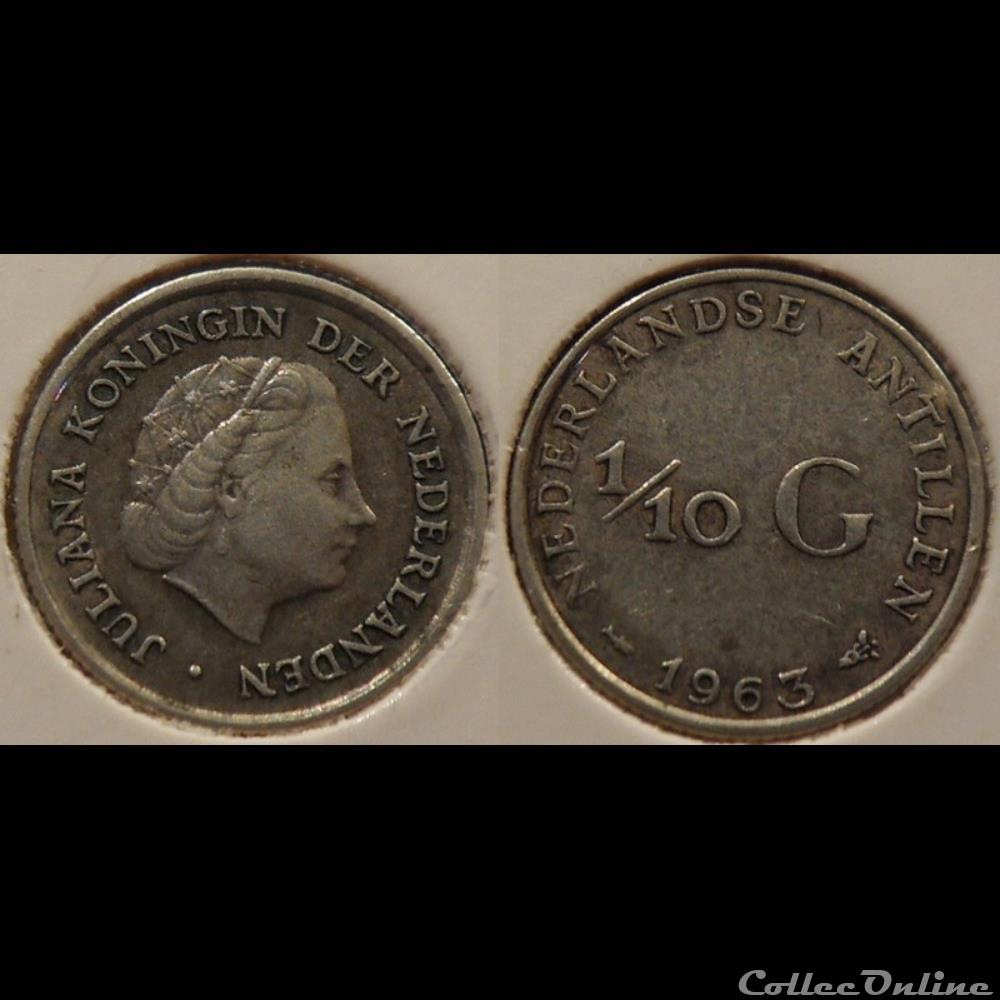 Antilles Néerlandaise 1/10 Guilder 1962 monnaie monde royale antilles neerlandaise 1 10 guilder 1962