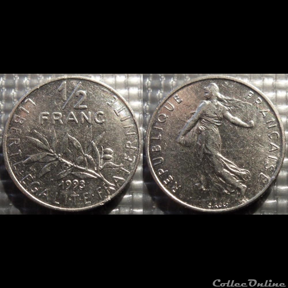 Gl 1/2 franc semeuse 1993 19.5mm 4.5g monnaie france moderne gl 1 2 franc semeuse 1993 19 5mm 4 5g