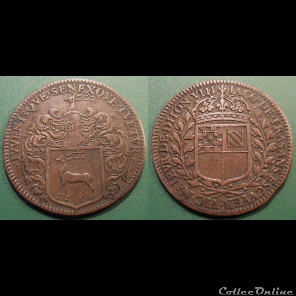 m- Jeton Etats de Bourgogne - Ville de Dijon Jacques de Frasans maire 1662 monnaies jetons mereaux m jeton etats de bourgogne ville de dijon jacques de frasans maire 1662