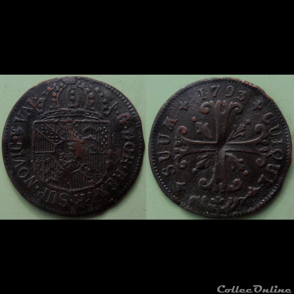 Suisse Neuchatel 1/2 Batzen 1793 monnaie monde suisse neuchatel 1 2 batzen 1793
