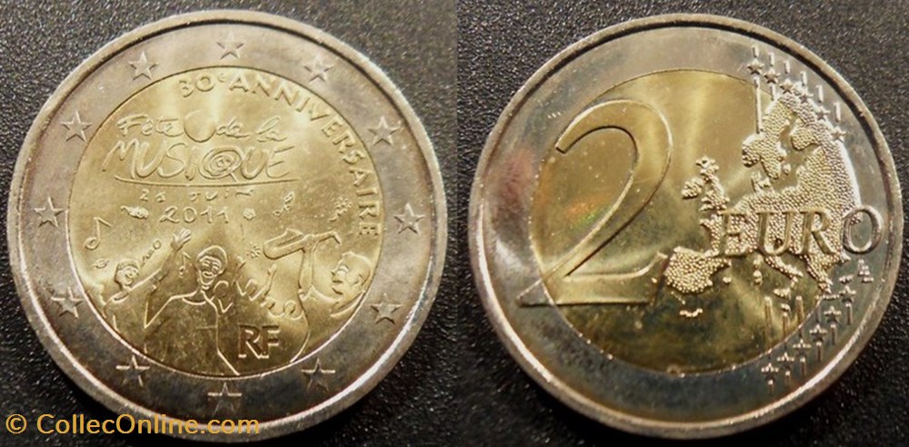 2 Euros 2011 Fête de la Musique monnaies monde france 2 euros 2011 fete de la musique