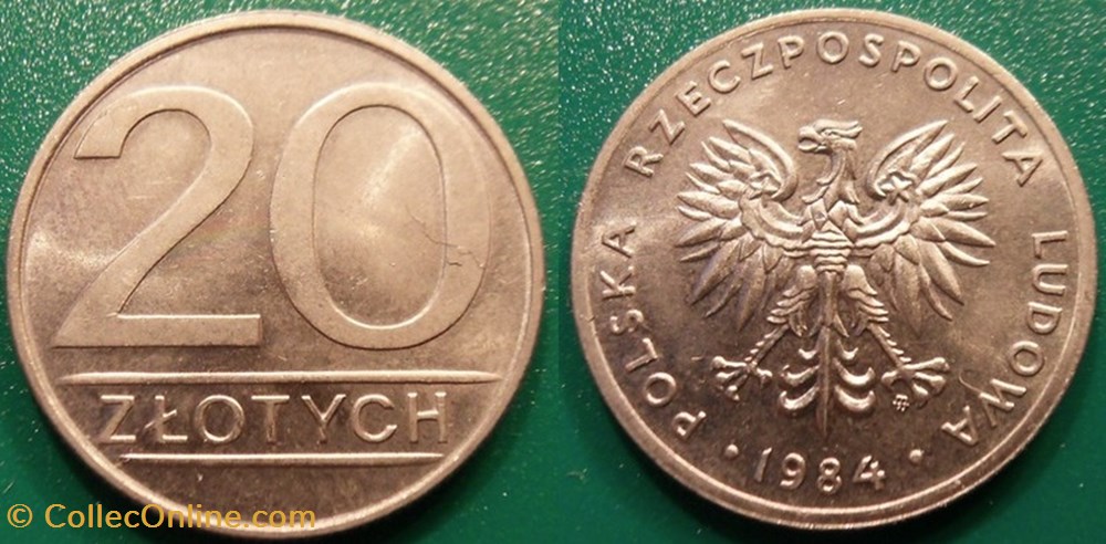 20 Zlotych 1984 monnaie monde pologne 20 zlotych 1984