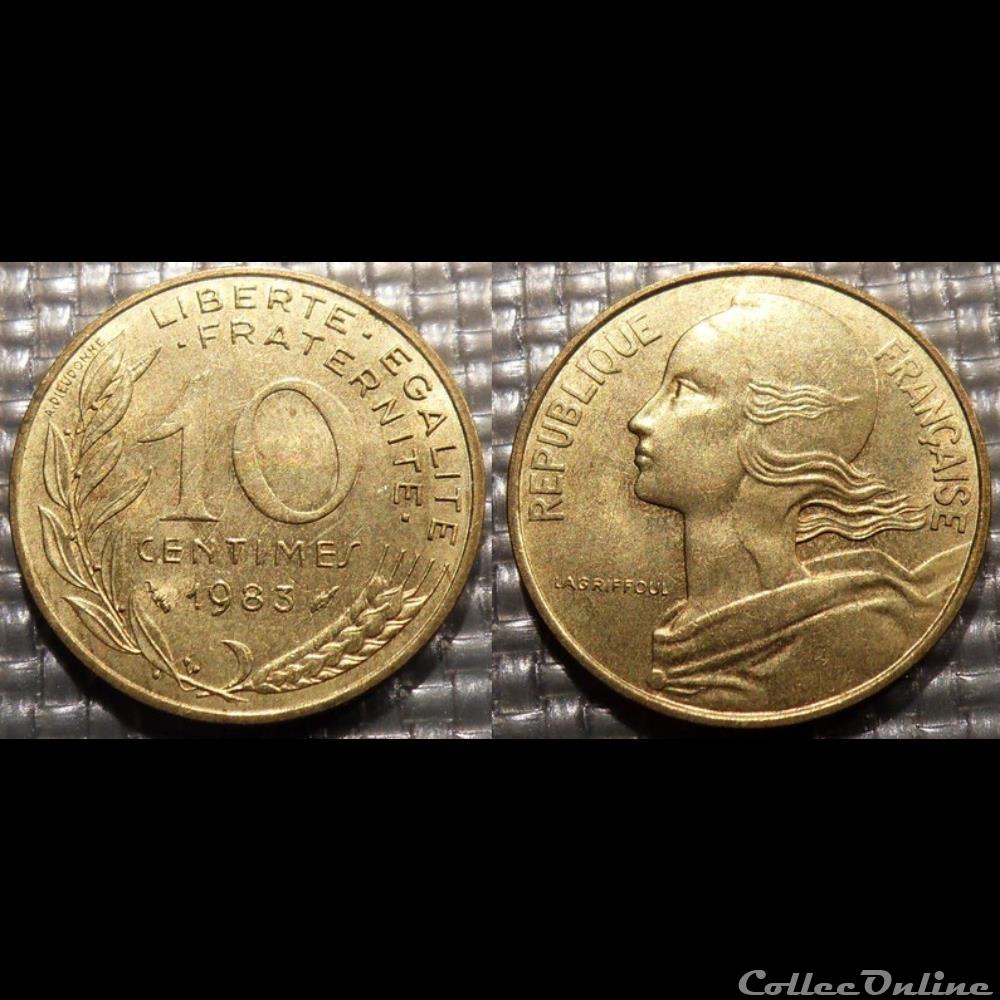 Di 10 centimes Marianne 1983 20mm 3g monnaie france moderne di 10 centimes marianne 1983 20mm 3g
