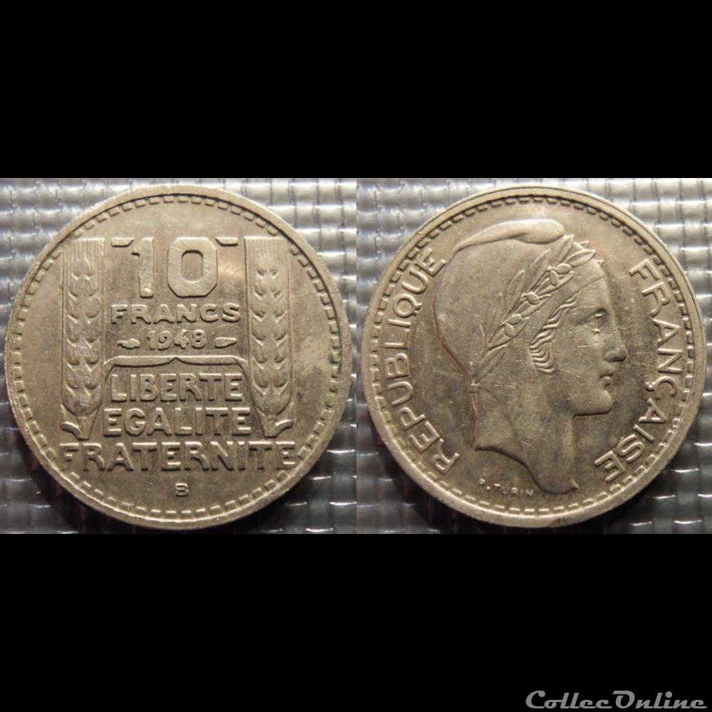 monnaie france moderne ld 10 francs turin petite tete 1948 b 26mm 7g