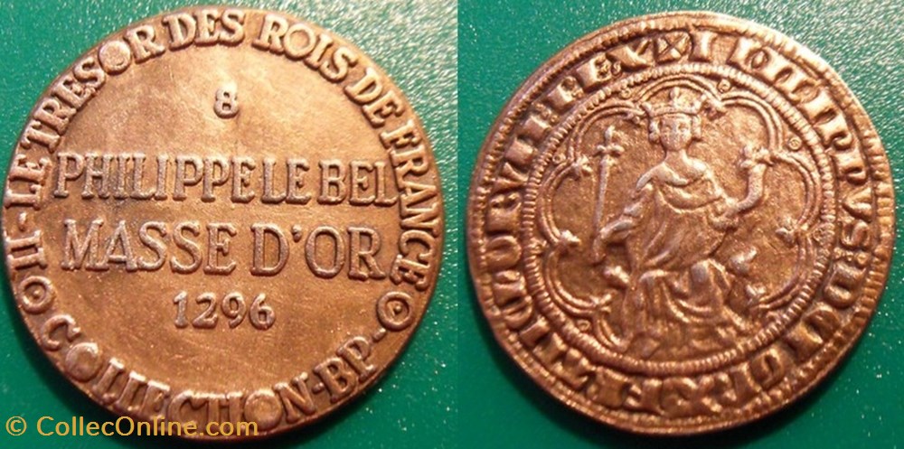 s- jeton BP Le Trésor des Rois de France n° 8 PHILIPPE le BEL Masse d'OR 1296 monnaies paranumismatique jetons poids s jeton bp le tresor des rois de france n 8 philippe le bel masse or 1296