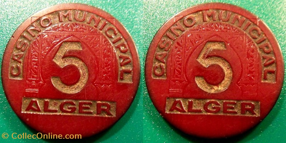 monnaies colonies francaises algerie jeton casino municipal alger 5
