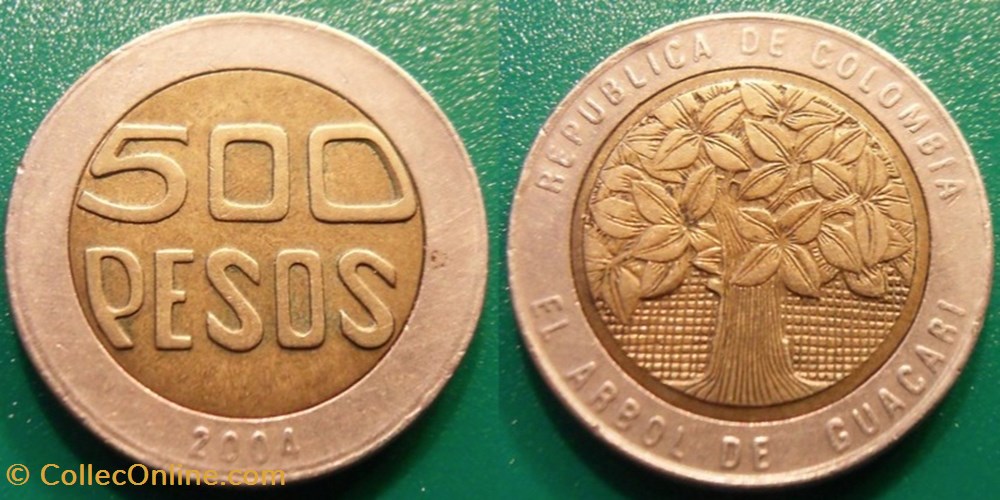 500 pesos 2004 monnaie monde colombie 500 pesos 2004