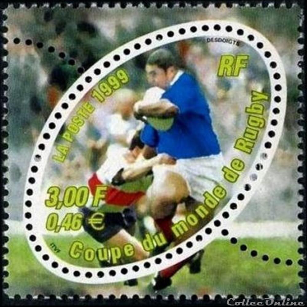 1999 Coupe du monde de rugby timbre france assignat 1999 coupe du monde de rugby