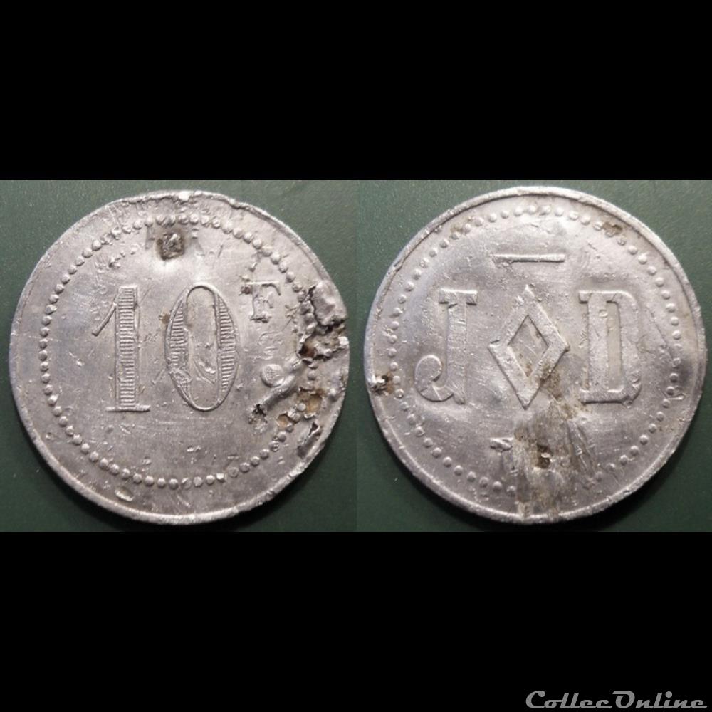 b- Jeton JOD 10f monnaie mereaux b jeton jod 10f