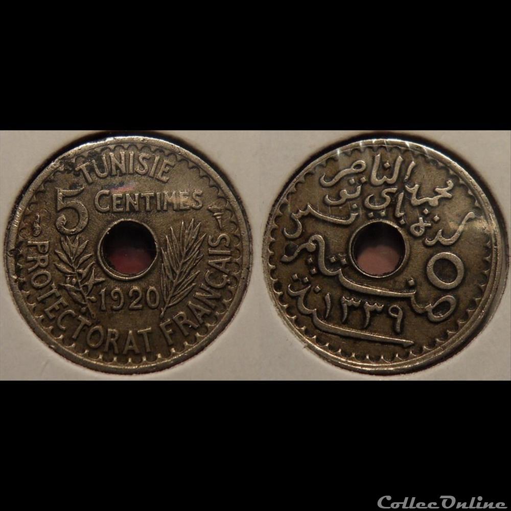 Tunisie 5 Centimes 1920 petit module monnaie france a colony tunisie 5 centimes 1920 petit module