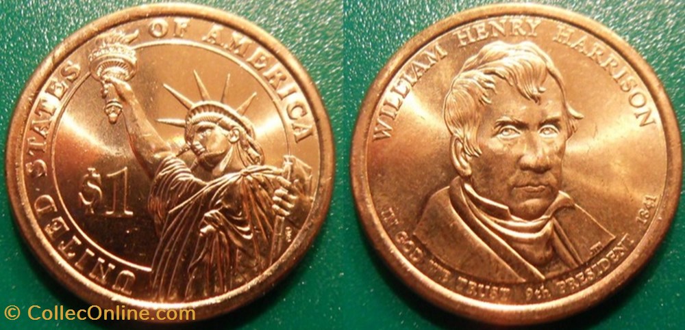 1 dollar Presidents: 1841-1841 William Henry Harrisson monnaie monde etat uni 1 dollar presidents 1841 1841 william henry harrisson