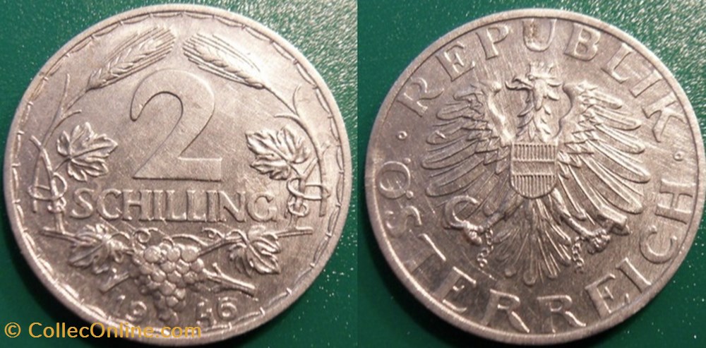 2 Schilling 1946 monnaie monde autriche 2 schilling 1946