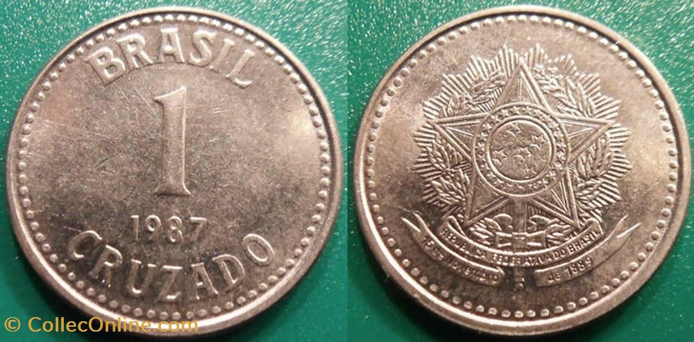 1 Cruzado 1987 monnaie monde bresil 1 cruzado 1987