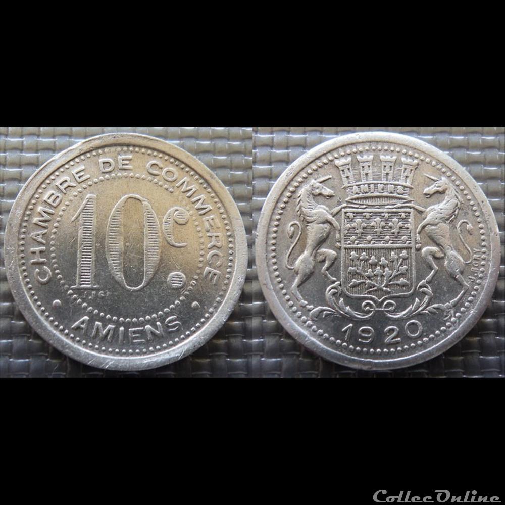 p- MN Amiens 10 C. 1920 Al Elie:10.1 monnaies paranumismatique jetons poids p mn amiens 10 c 1920 al elie 10 1