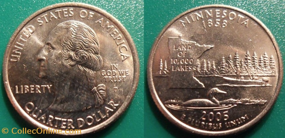 1/4 dollar 2005 D Minnesota monnaie monde etat uni 1 4 dollar 2005 d minnesota