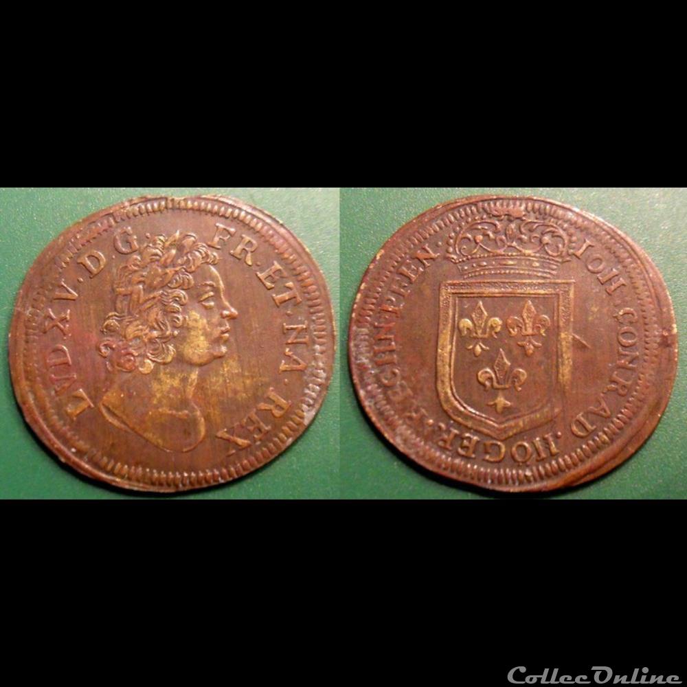 m- Jeton Roy Louis XV monnaie mereaux m jeton roy louis xv