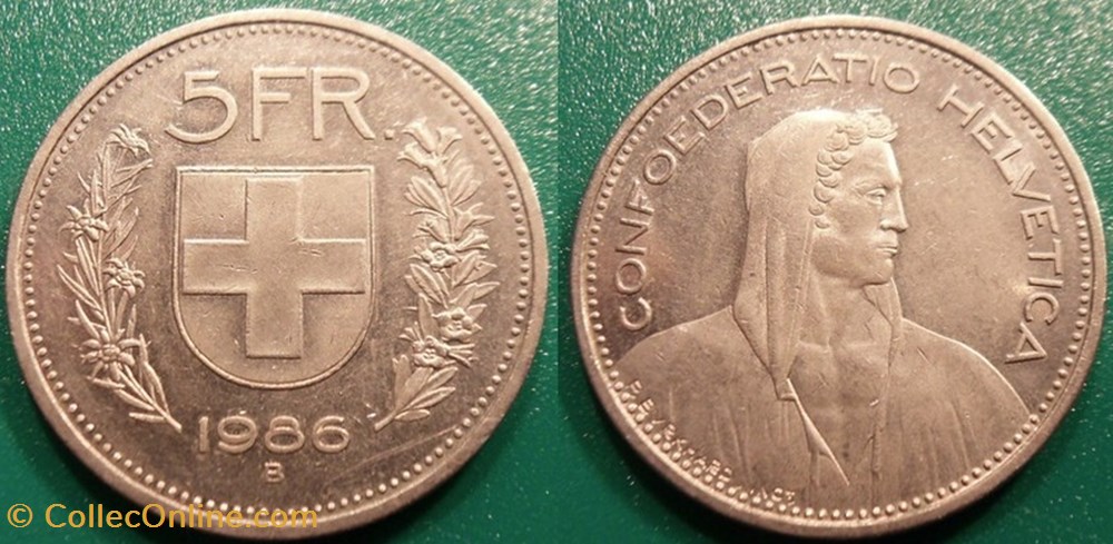 5 Francs 1986 frappe médaille monnaie monde suisse 5 francs 1986 frappe medaille