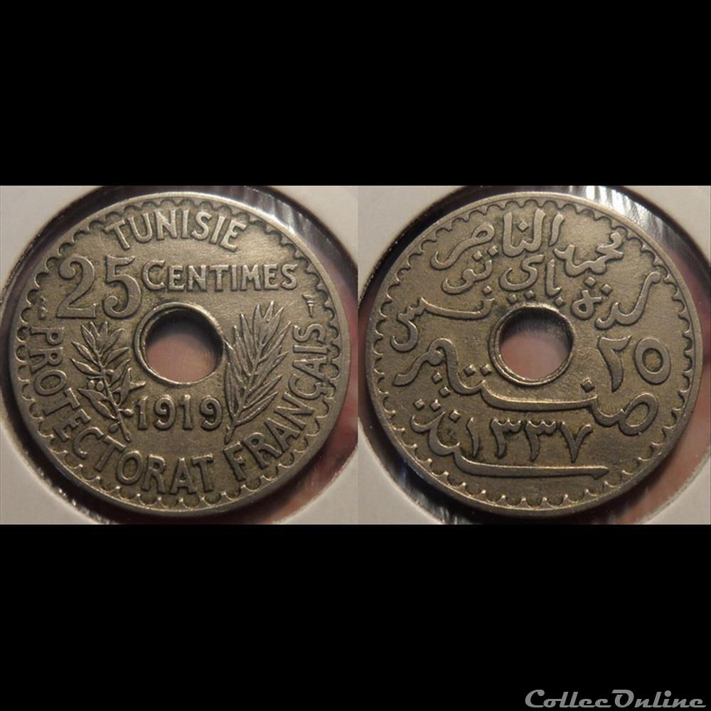 Tunisie 25 Centimes 1919 monnaie france colony tunisie 25 centimes 1919