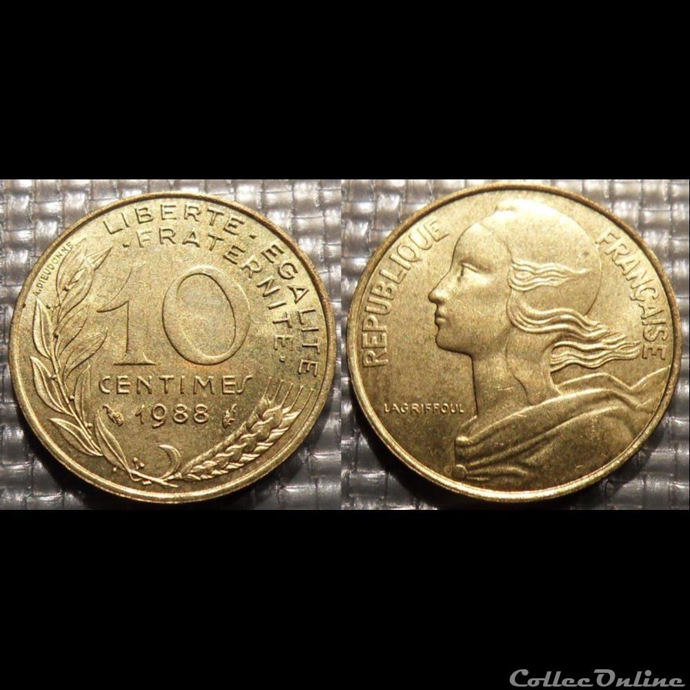 monnaie france moderne di 10 centimes marianne 1988 20mm 3g