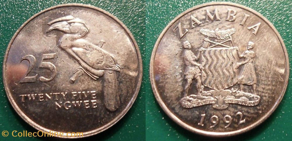 25 Ngwee 1992 monnaie monde zambie 25 ngwee 1992
