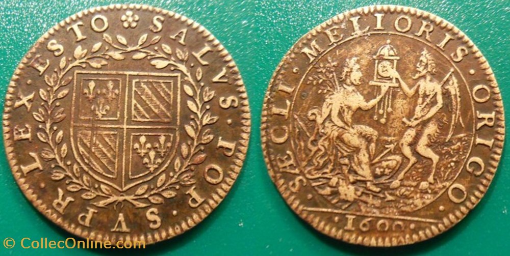 m- Jeton Bourgogne Etats de.) - L'espérance d'un siècle meilleur 1600 monnaies paranumismatique jetons poids m jeton bourgogne etats de esperance un siecle meilleur 1600