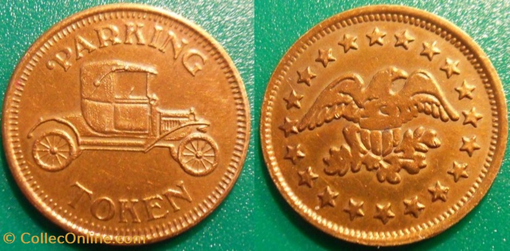 e- J etr USA Parking Token monnaie jeton mereaux e j etr usa parking token