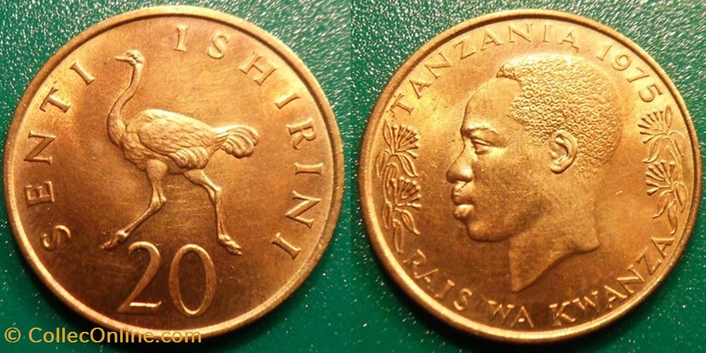 20 Senti 1975 monnaie monde tanzanie 20 senti 1975