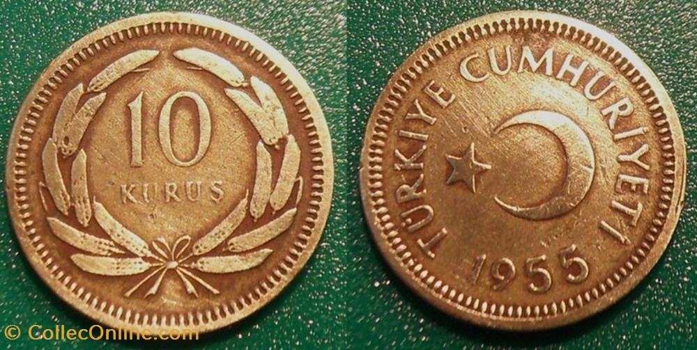 10 Kurus 1955 monnaies monde turquie 10 kurus 1955