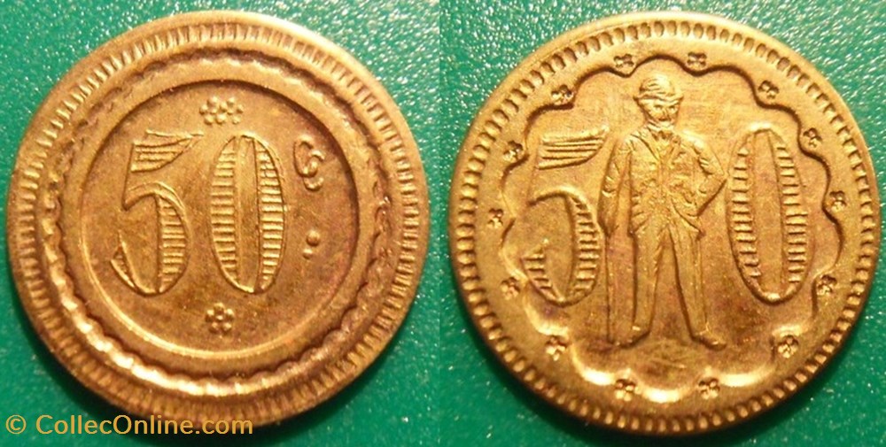 f- Jeton à consommer jeton échange 50 c Personnage monnaies jetons mereaux f jeton a consommer jeton echange 50 c personnage
