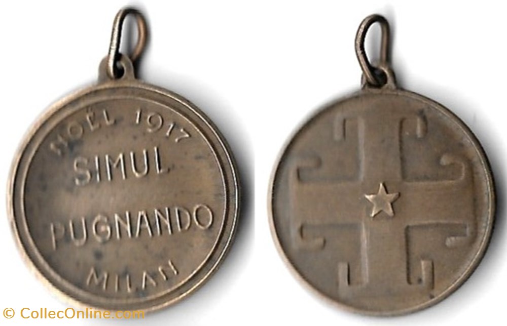 Médaille - Noël 1917 SIMUL PUGNANDO Milan divers medaille noel 1917 simul pugnando milan
