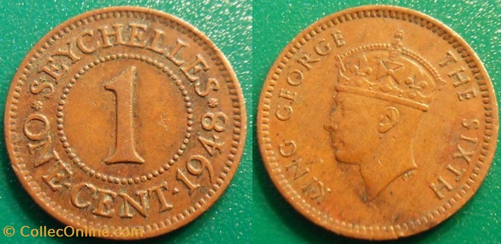1 Cent 1948 monnaie monde seychelle 1 cent 1948