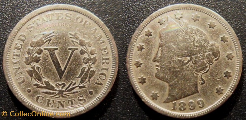 USA 5 Cents 1899 monnaies monde etats unis usa 5 cents 1899