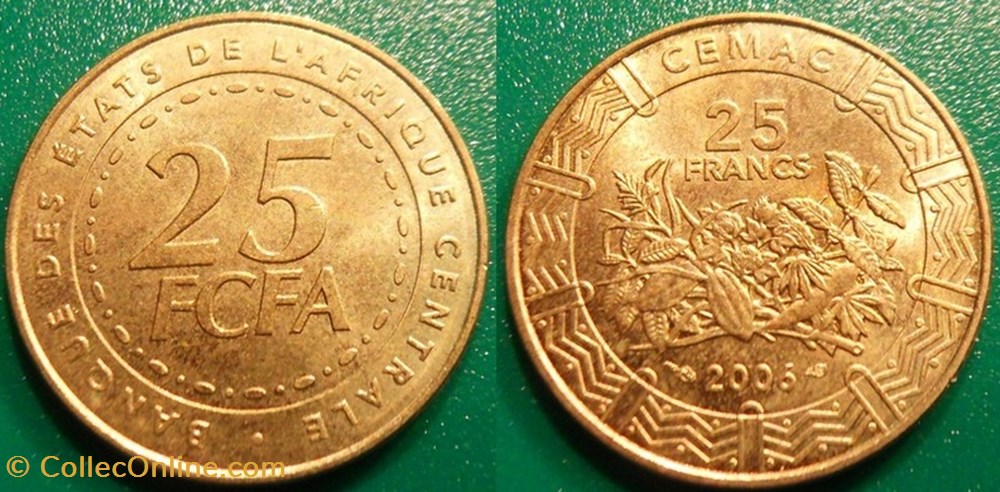 25 Francs 2006 FCFA monnaie monde afrique centrale 25 francs 2006 fcfa