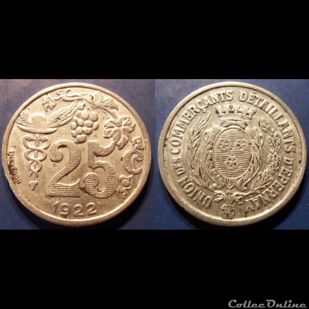 p- MN Epernay 25 C. 1922 Al Elie:10.3 monnaies paranumismatique jetons poids p mn epernay 25 c 1922 al elie 10 3