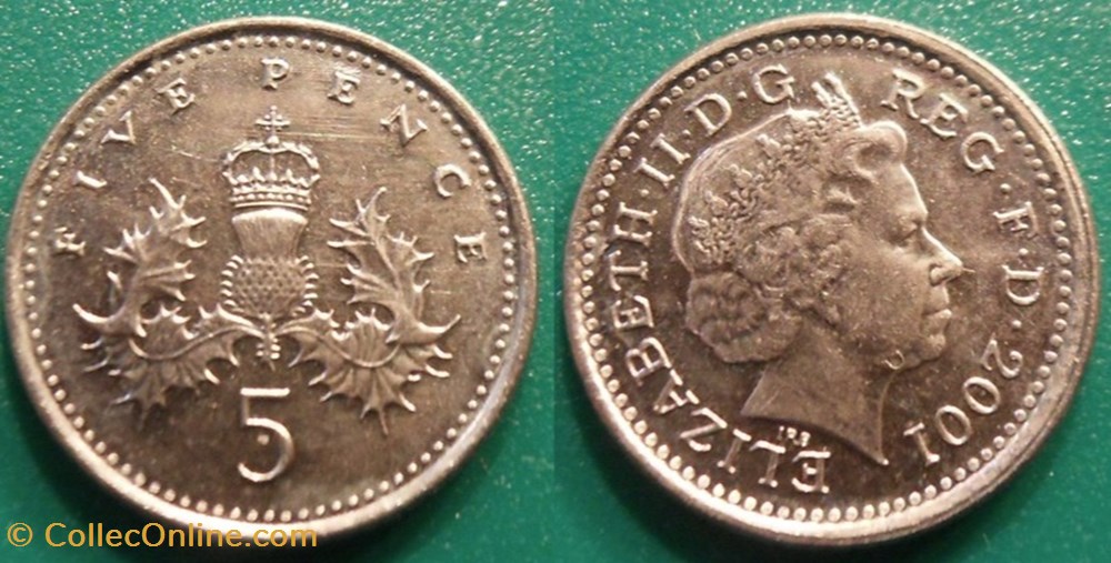 5 Pence 2001 monnaie monde royaume uni 5 pence 2001