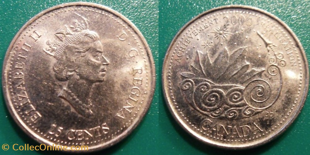 monnaie monde canadum 25 cents 2000