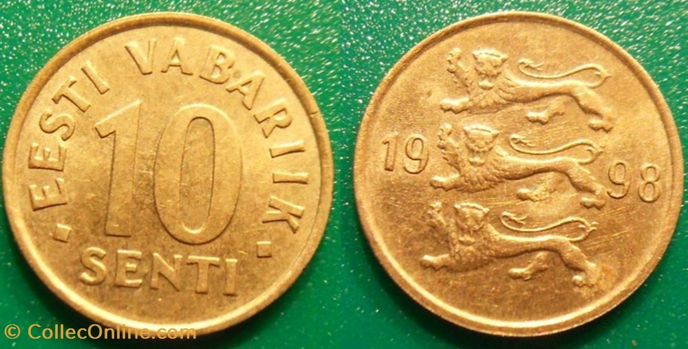 10 Senti 1998 monnaie monde estonie 10 senti 1998