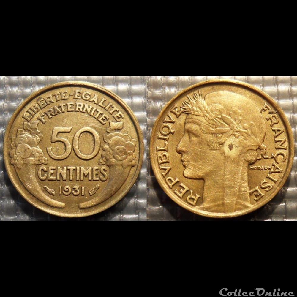 Gc 50 centimes Morlon 1931 18mm 2g monnaie france moderne gc 50 centimes morlon 1931 18mm 2g