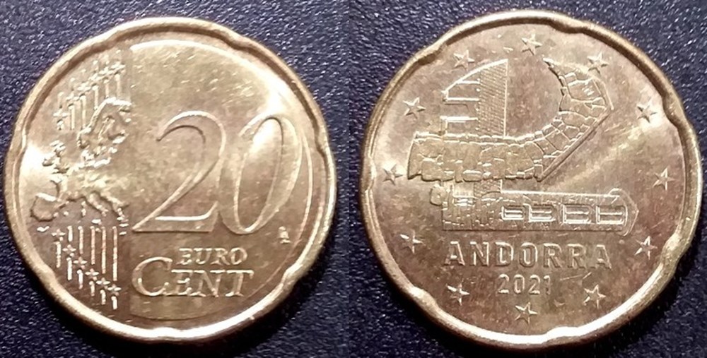 monnaies monde andorre 20 cent euro 2021