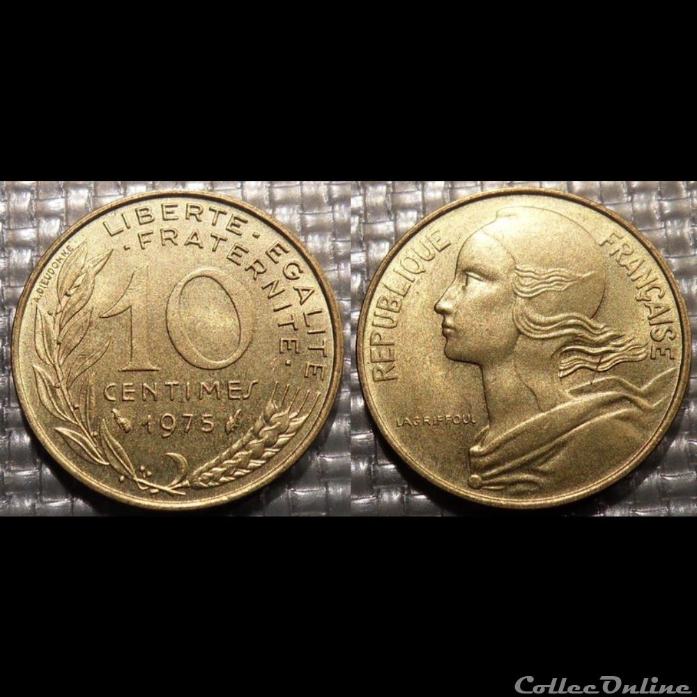 Di 10 centimes Marianne 1975 20mm 3g monnaie france moderne di 10 centimes marianne 1975 20mm 3g