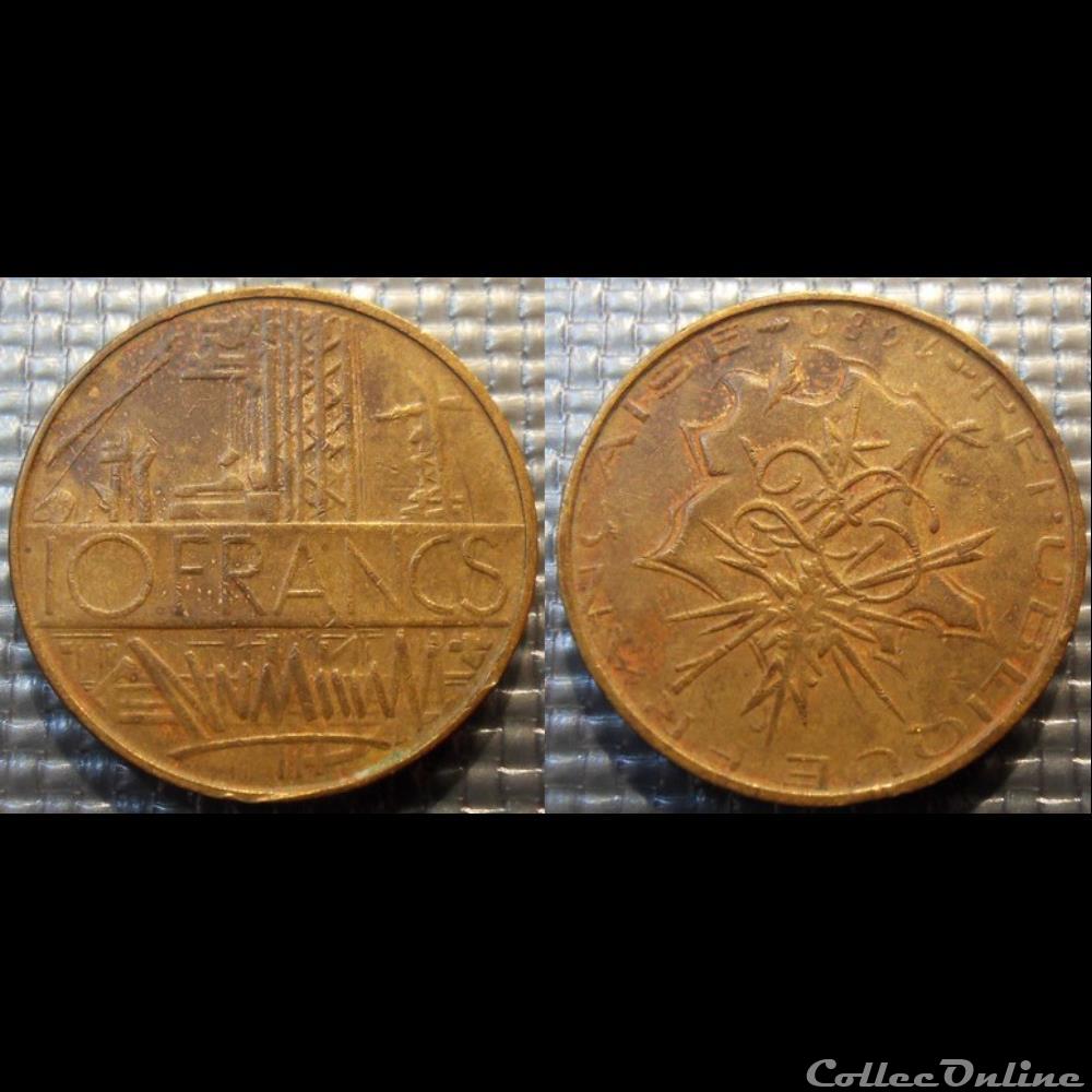 monnaie france moderne lg 10 francs mathieu 1980 faux 26mm 9 93g