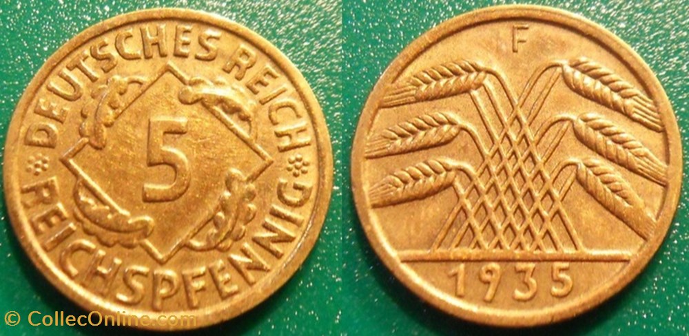 5 Reichspfennig 1935 monnaie monde allemagne 5 reichspfennig 1935