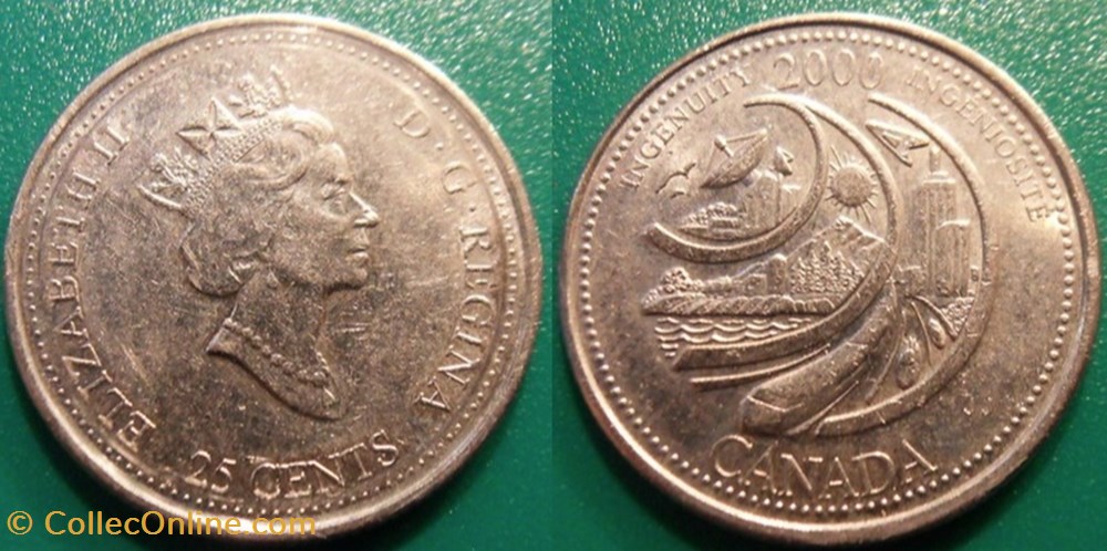 monnaie monde canadum 25 cents 2000