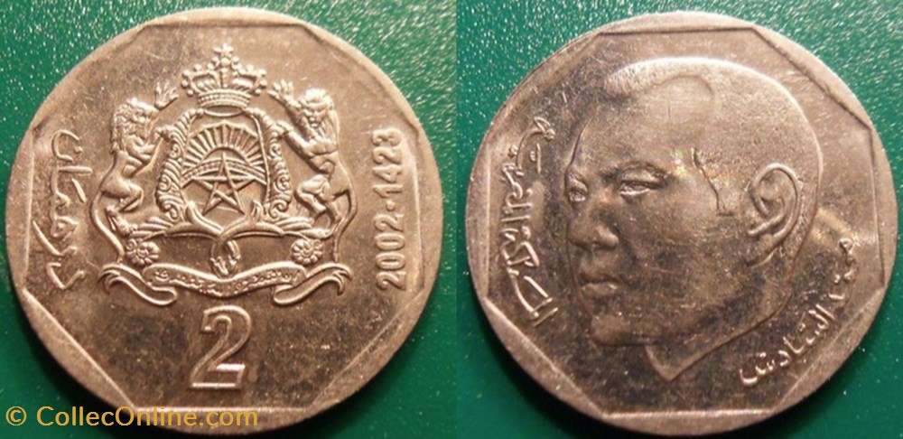 2 Dirhams 1423 soit 2002 monnaie monde maroc 2 dirhams 1423 soit 2002