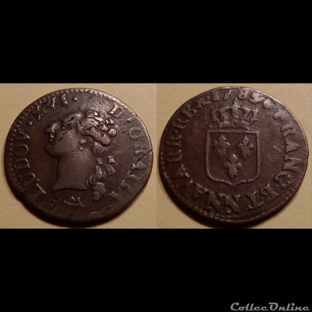 J0 Louis XVI Liard 1789 N monnaie france royale j0 louis xvi liard 1789 n