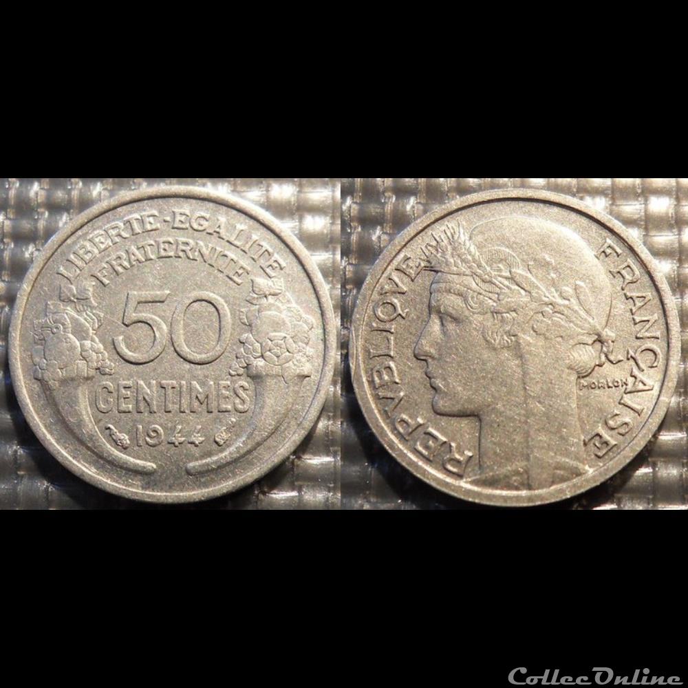 Ge 50 centimes Morlon 1944 18mm 0.7g monnaie france moderne ge 50 centimes morlon 1944 18mm 0 7g