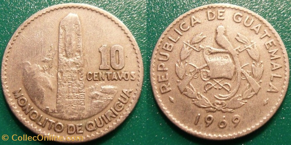 10 Centavos 1969 monnaie monde guatemala 10 centavos 1969