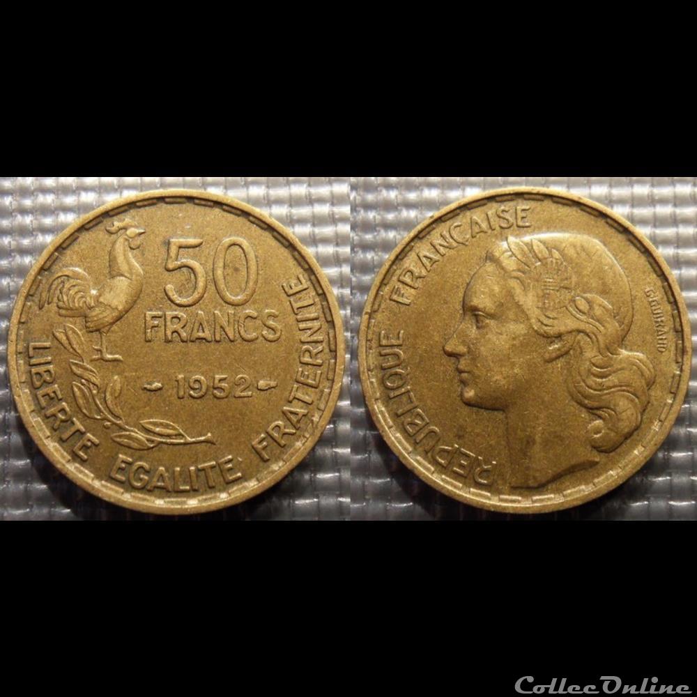 Na 50 francs Guiraud 1952 27mm 8g monnaie france moderne na 50 francs guiraud 1952 27mm 8g