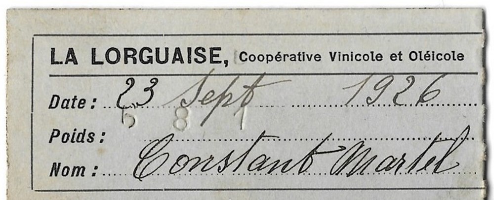 Lorgues - Var - La Lorguaise, Coopérative Vinicole et Oléicole documents anciens tickets d entree lorgues var la lorguaise cooperative vinicole et oleicole